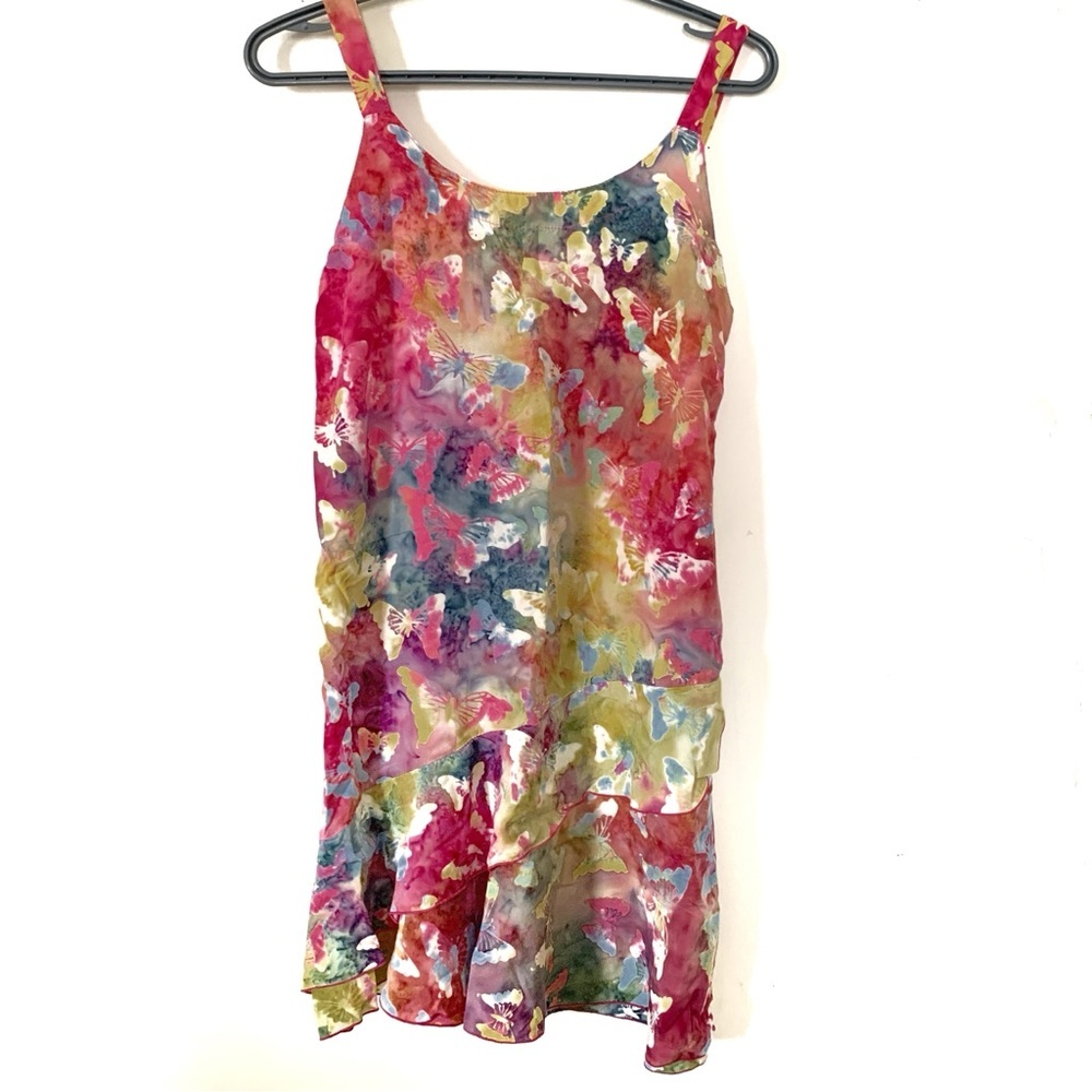 Lotus Traders Pink Butterfly Print Dress Size Medium